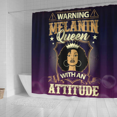 BigProStore Pretty Warning Melanin Queen With An Attitude Black History Shower Curtains Afrocentric Style Designs BPS232 Small (165x180cm | 65x72in) Shower Curtain