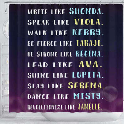 BigProStore Pretty Write Like Shonda Speak Like Viola Walk Like Kerry African American Art Shower Curtains Afrocentric Bathroom Accessories BPS241 Shower Curtain
