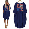 BigProStore Pug Shirt Love Needs No Words Women Dress For Her Navy Blue / S Women Dress
