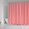 BigProStore Herringbone Bath Curtain Red Herringbone Pattern Design Shower Curtain Bathroom Herringbone Shower Curtain / Small (165x180cm | 65x72in) Herringbone Shower Curtain