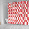 BigProStore Herringbone Shower Curtain Decor Red Herringbone Shower Curtain Bathroom Accessories Herringbone Shower Curtain / Small (165x180cm | 65x72in) Herringbone Shower Curtain