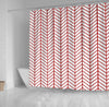 BigProStore Herringbone Bathroom Curtain Red Herringbone Shower Curtain Bathroom Decor Herringbone Shower Curtain / Small (165x180cm | 65x72in) Herringbone Shower Curtain