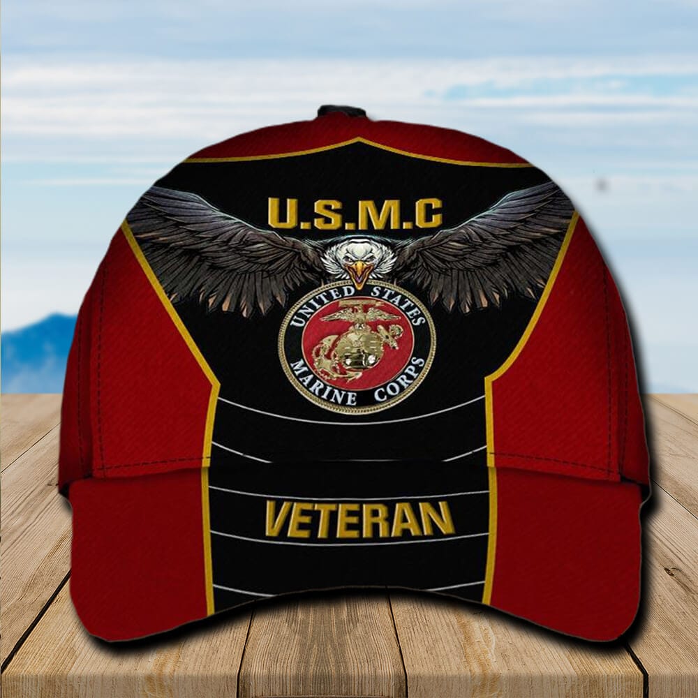 Custom Personalized Name Us Marine Corps Veteran Red Baseball