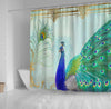 BigProStore Peacock Print Shower Curtains Regal Peacock 2 W Feather N Gold Leaf French Style Audrey Jeanne Roberts Bathroom Decor Idea Peacock Presents Peacock Shower Curtain