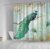BigProStore Peacock Bathroom Curtains Regal Peacock On Tree Branch Feathers Gold Leaf Audrey Jeanne Roberts Bathroom Decor Peacock Gift Ideas Peacock Shower Curtain