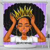BigProStore Respect My Hair Pretty Black Girl Shower Curtain Afro Girl Bathroom Accessories Shower Curtain
