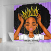 BigProStore Respect My Hair Pretty Black Girl Shower Curtain Afro Girl Bathroom Accessories L1 (180x180cm | 72x72in ) Shower Curtain