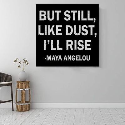 BigProStore African American Canvas Art But Still Like Dust I'll Rise Maya Angelou Afrocentric Living Room Decor BPS4910 Square Canvas