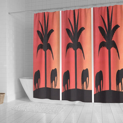 BigProStore Elephant Themed Shower Curtains Royal Blue With Elephant Scene Bathroom Decor Sets Shower Curtain