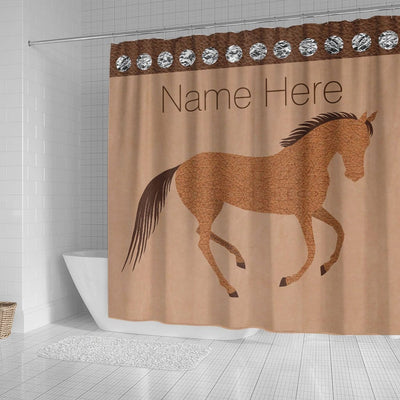 BigProStore Horse Shower Curtain Wonderful Rustic Horse Faux Leather Bath And Home Silver Shower Curtain Fantasy Fabric Bath Bathroom Sets Horse Shower Curtain / Small (165x180cm | 65x72in) Horse Shower Curtain