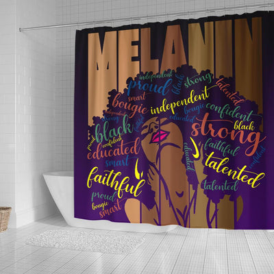 BigProStore Trendy Black Woman African American Shower Curtain Melanin Powerful Words Afro Women Black Girl Bathroom Decor Accessories BPSN942 Shower Curtain
