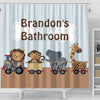 BigProStore Elephant Art Shower Curtain Safari Expressjungle Train Kids Bathroom Wall Decor Ideas Shower Curtain / Small (165x180cm | 65x72in) Shower Curtain