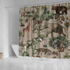 BigProStore Elephant Bathroom Sets Safari Pattern Bathroom Wall Decor Ideas Shower Curtain