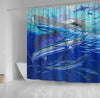 BigProStore Fishing Shower Curtain Sailfish And Boat Bathroom Accessories Fishing Shower Curtain