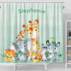 BigProStore Elephant Shower Curtains Sea Green Watercolor Cute Safari Jungle Animals Bathroom Decor Sets Shower Curtain / Small (165x180cm | 65x72in) Shower Curtain