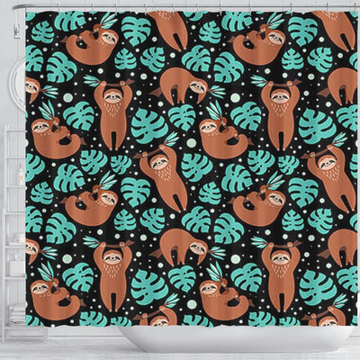 BigProStore Sloth Bathroom Curtains Seamless Pattern With Cute Sloths Small Bathroom Decor Ideas Sloth Gifts For Her Sloth Shower Curtain