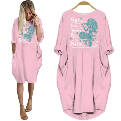 BigProStore Mermaids Shirt She Has Been Tossed By The Waves Women Dress Pink / S Women Dress