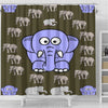 BigProStore Elephant Print Shower Curtains Elephant Bathroom Decor Ideas Shower Curtain / Small (165x180cm | 65x72in) Shower Curtain