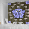 BigProStore Elephant Print Shower Curtains Elephant Bathroom Decor Ideas Shower Curtain