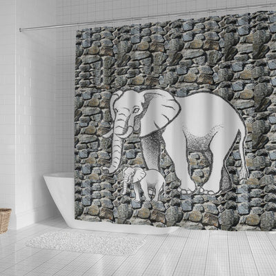 BigProStore Elephant Bathroom Decor Elephant Home Bath Decor Shower Curtain
