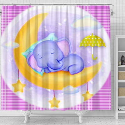 BigProStore Elephant Shower Curtain Elephant Bathroom Curtains Shower Curtain / Small (165x180cm | 65x72in) Shower Curtain
