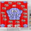 BigProStore Elephant Print Shower Curtains Elephant Small Bathroom Decor Ideas Shower Curtain / Small (165x180cm | 65x72in) Shower Curtain