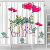 BigProStore Elephant Themed Shower Curtains Elephant Floral Home Bath Decor Shower Curtain / Small (165x180cm | 65x72in) Shower Curtain