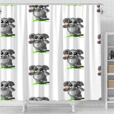 BigProStore Elephant Bathroom Decor Oli Bathroom Curtains Shower Curtain / Small (165x180cm | 65x72in) Shower Curtain