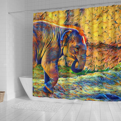 BigProStore Elephant Bathroom Sets Smartmix Animal Elephant Baby Bathroom Wall Decor Ideas Shower Curtain