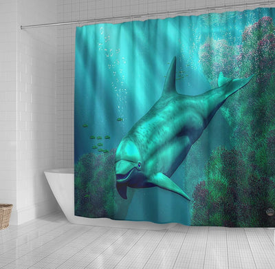 BigProStore Dolphin Shower Curtain Smiling Dolphin Daniel Cute Shower Curtains Dolphin Shower Curtain