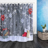 BigProStore Christmas Holiday Bathroom Decor Snowflakes With Xmas Balls Polyester Waterproof Bathroom Curtain 3 Sizes Christmas Shower Curtain / Small (165x180cm | 65x72in) Christmas Shower Curtain