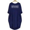 BigProStore Some Aunts Cuss Too Much It's Me I Am Some Aunts Womens Pocket Dress BPS51284 Navy Blue / S Women Dress