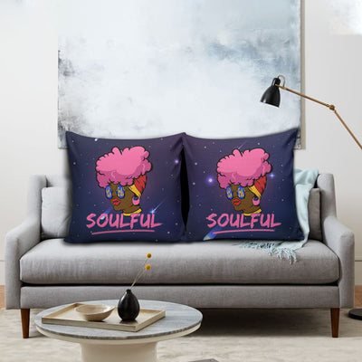 BigProStore African American Throw Pillows Soulful Afro Woman Square Throw Pillow African Print Accent Pillows Throw Pillows