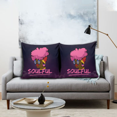 BigProStore African Print Throw Pillows Soulful Afro Woman Square Throw Pillow African Inspired Throw Pillows Throw Pillows