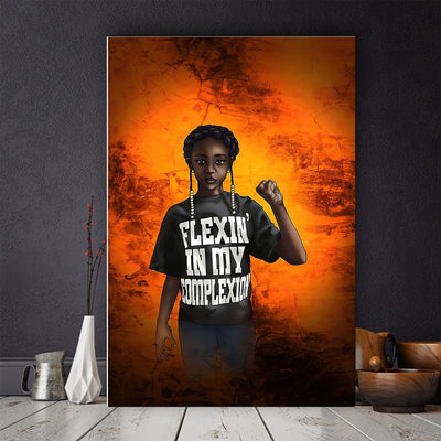 BigProStore South Africa Poster Dark Skin Girl Flexin' In My Complexion African Art Decor Poster