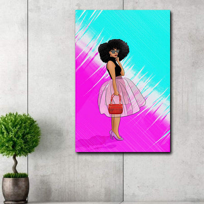 BigProStore South Africa Poster Fashionista Melanin Popin Girl Minimalist Wall Art 12" x 18" Poster