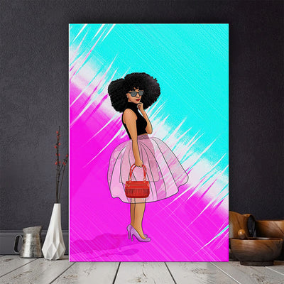 BigProStore South Africa Poster Fashionista Melanin Popin Girl Minimalist Wall Art Poster