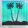 BigProStore Beach Shower Curtain Stunning Palm Trees Shower Curtain Bathroom Wall Decor Ideas Beach Shower Curtain / Small (165x180cm | 65x72in) Beach Shower Curtain