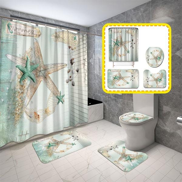 Bathroom Decor Sets Beach House Starfish Sandy Coastal Decor