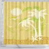 BigProStore Shower Curtain Summer Fun Palm Trees Shower Curtain Home Bath Decor Beach Shower Curtain / Small (165x180cm | 65x72in) Beach Shower Curtain