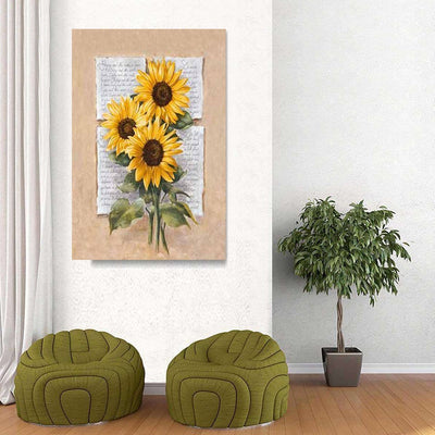 BigProStore Sunflower Canvas Art Sun Caress Canvas For The Wall Canvas / 32" x 48" Canvas