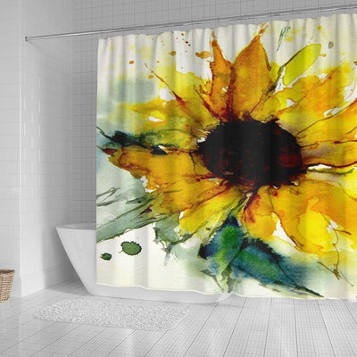 BigProStore Sunny Flower Shower Curtains Sun Fantasy Fabric Bath Bathroom Sunflower Shower Curtain / Small (165x180cm | 65x72in) Sunflower Shower Curtain