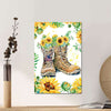 BigProStore Canvas Artwork Sunflower Combat Boots Veteran Poster Vintage Ready To Hang Canvas Wall Art Decor Canvas