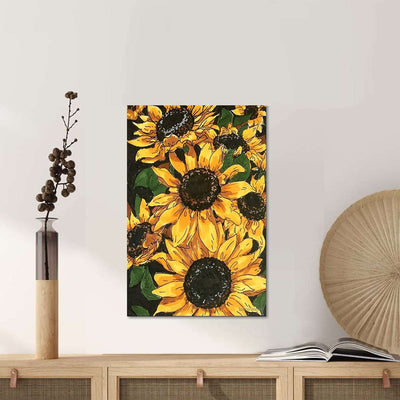 BigProStore Sunflower Canvas Art Sunflower Bouquet Living Room Bedroom Bathroom Home Decoration Canvas / 16" x 24" Canvas
