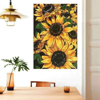 BigProStore Sunflower Canvas Art Sunflower Bouquet Living Room Bedroom Bathroom Home Decoration Canvas