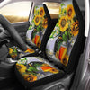 BigProStore Sunflower Car Seat Covers Sunflowers And Dragonflies Best Seat Covers Universal Fit (Set of 2 Car Seat Covers Car Seat Cover