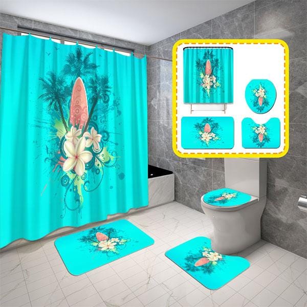 Complete Bathroom Sets Tropical Surfer Shower Curtain Small