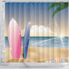 BigProStore Hawaii Bathroom Curtain Surfboards Ocean Beach Decor Shower Curtain Bathroom Curtains Hawaii Shower Curtain / Small (165x180cm | 65x72in) Hawaii Shower Curtain