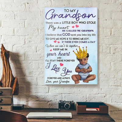 BigProStore Canvas Prints To My Grandson There Was A Little Boy Grandpa Black Vertical Canvas Wall Art Alluring Wall Decor At Home 12" x 18" Canvas