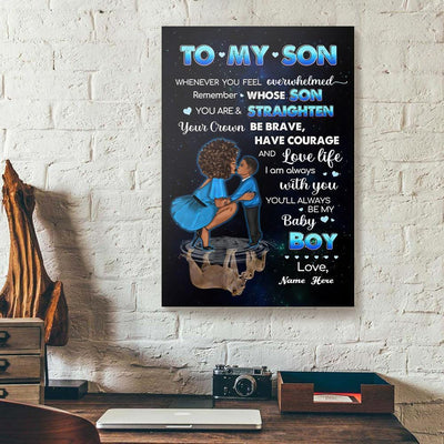 BigProStore Custom Canvas To My Son Whenever You Feel Overwhelmed Gift From Mom Lion Vertical Canvas Wall Art Attractive Digital Prints 12" x 18" Canvas
